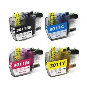 Compatible Brother LC3011 XL ink cartridges, 4 pack