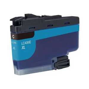 Compatible Brother LC406C XL Cyan ink cartridge, High Yield