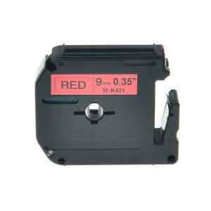 Compatible Brother M-K421 label tape for P-Touch - 9mm Black on Red