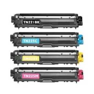Compatible Brother TN221, TN225 toner cartridges, 4 pack