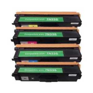 Compatible Brother TN336 toner cartridges, High Yield, 4 pack