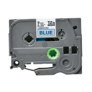 Compatible Brother TZe521 label tape for P-Touch - 9mm Black on Blue
