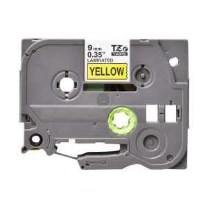 Compatible Brother TZe621 label tape for P-Touch - 9mm Black on Yellow