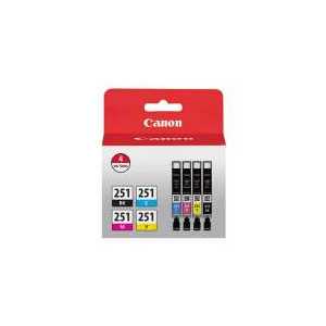 Original Canon CLI-251 ink cartridges, 6513B004, 4 pack