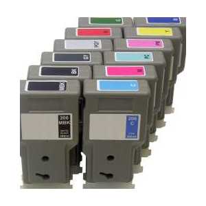 Compatible Canon PFI-206 ink cartridges, 12 pack
