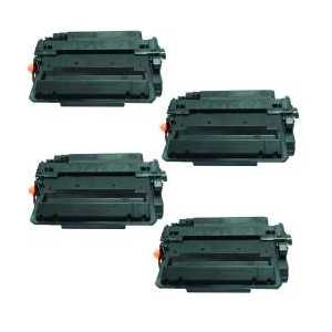 Compatible HP 55X toner cartridges, High Yield, CE255X, 4 pack