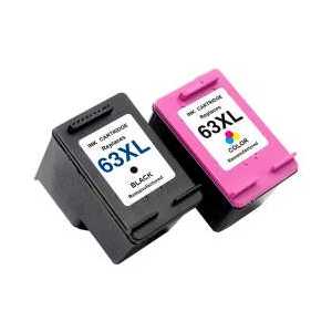 Remanufactured HP 63XL ink cartridges, 2 pack