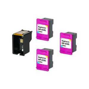 Compatible HP 65XL Color plug-in ink cartridge, High Yield, 3 pack