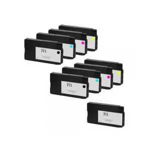 Remanufactured HP 711 ink cartridges, 9 pack