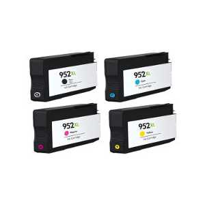 Remanufactured HP 952XL ink cartridges, 4 pack