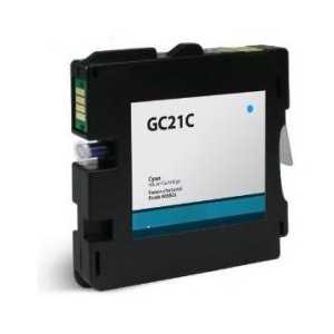 Compatible Ricoh GC21C Cyan gel ink cartridge, 405533