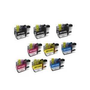 Compatible Brother LC3013 XL ink cartridges, High Yield, 9 pack