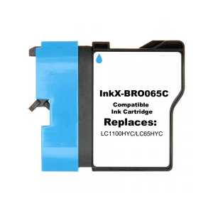 Compatible Brother LC65HYC Cyan ink cartridge, High Yield