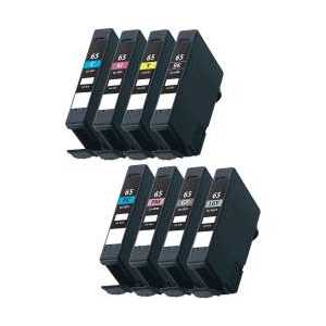 Compatible Canon CLI-65 ink cartridges, 8 pack