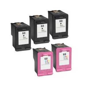 Remanufactured HP 68 ink cartridges - 5 pack