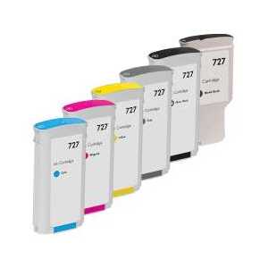 Remanufactured HP 727 ink cartridges, 6 pack