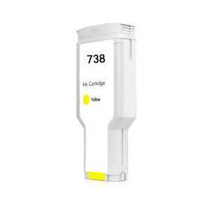 Remanufactured HP 738 130-ml Yellow ink cartridge, 498N7A