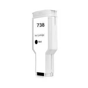 Remanufactured HP 738 300-ml Black ink cartridge, 498N8A - High Yield