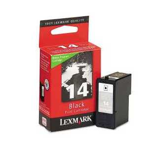Original Lexmark #14 Black ink cartridge, 18C2090