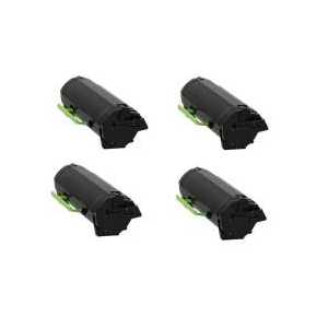 Remanufactured Lexmark 501X toner cartridge, 50F1X00, Extra High Yield, 4 pack