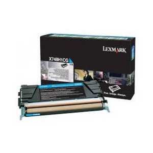 Original Lexmark X748H1CG Cyan toner cartridge, High Yield, 10000 pages