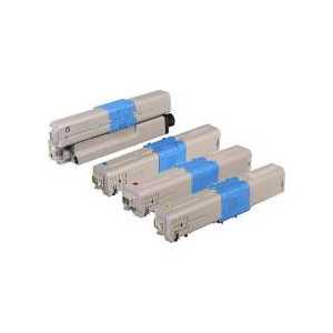 Compatible OKI 46508704, 46508703, 46508702, 46508701 toner cartridges, 4 pack