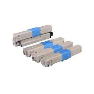 Compatible OKI 46507504, 46507503, 46507502, 46507501 toner cartridges, 4 pack