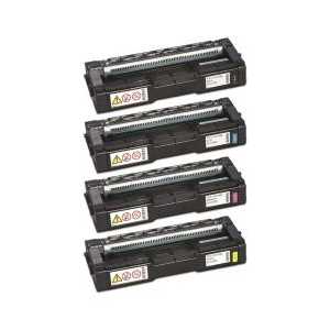 Compatible Ricoh 407539, 407540, 407541, 407542 toner cartridges, Type C250A, 4 pack